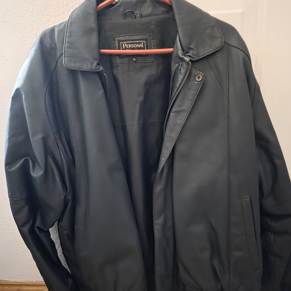 NWOT- Black Leather XL  Bomber Jacket